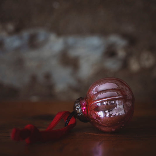 Mini Opalescent Pink Pumpkin Decoration