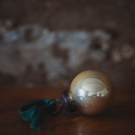 Mini Opalescent Gold Ball Decoration