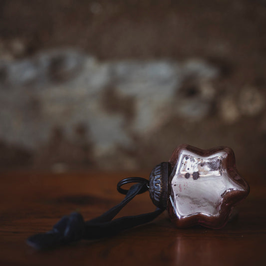 Mini Opalescent Pink Star Bauble
