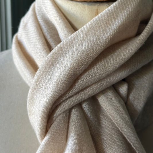 Large Ecru Cashmere Scarf