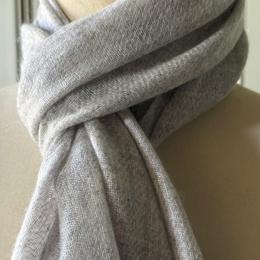 Small Soft Grey Cashmere Scarf