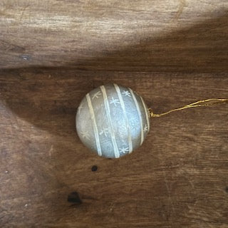 Papier Mache Baubles with Silver Detail - 3 Designs
