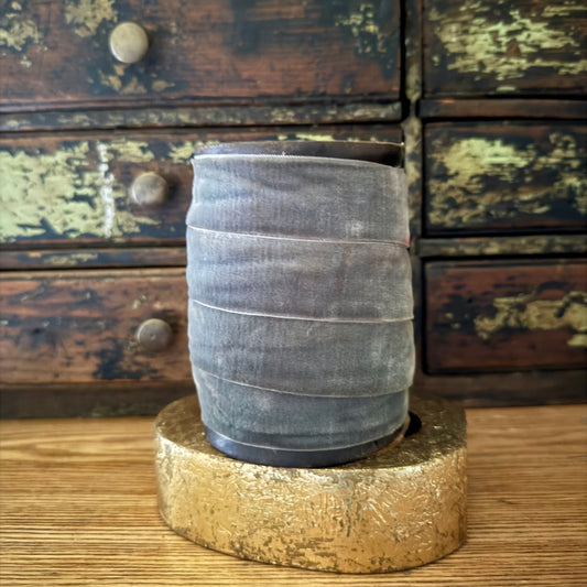 Warm Grey Velvet Wide Ribbon