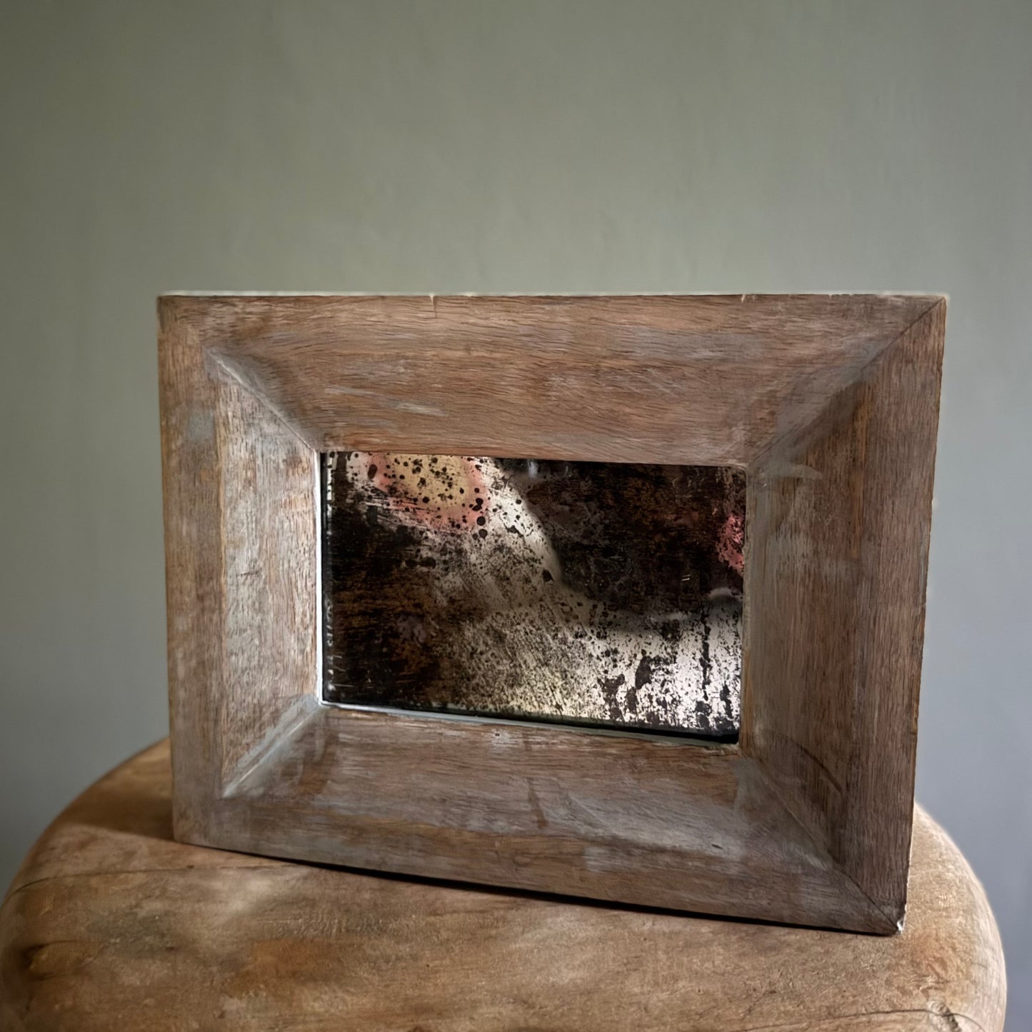 Washed Finish  Natural Mango Wood Mirror
