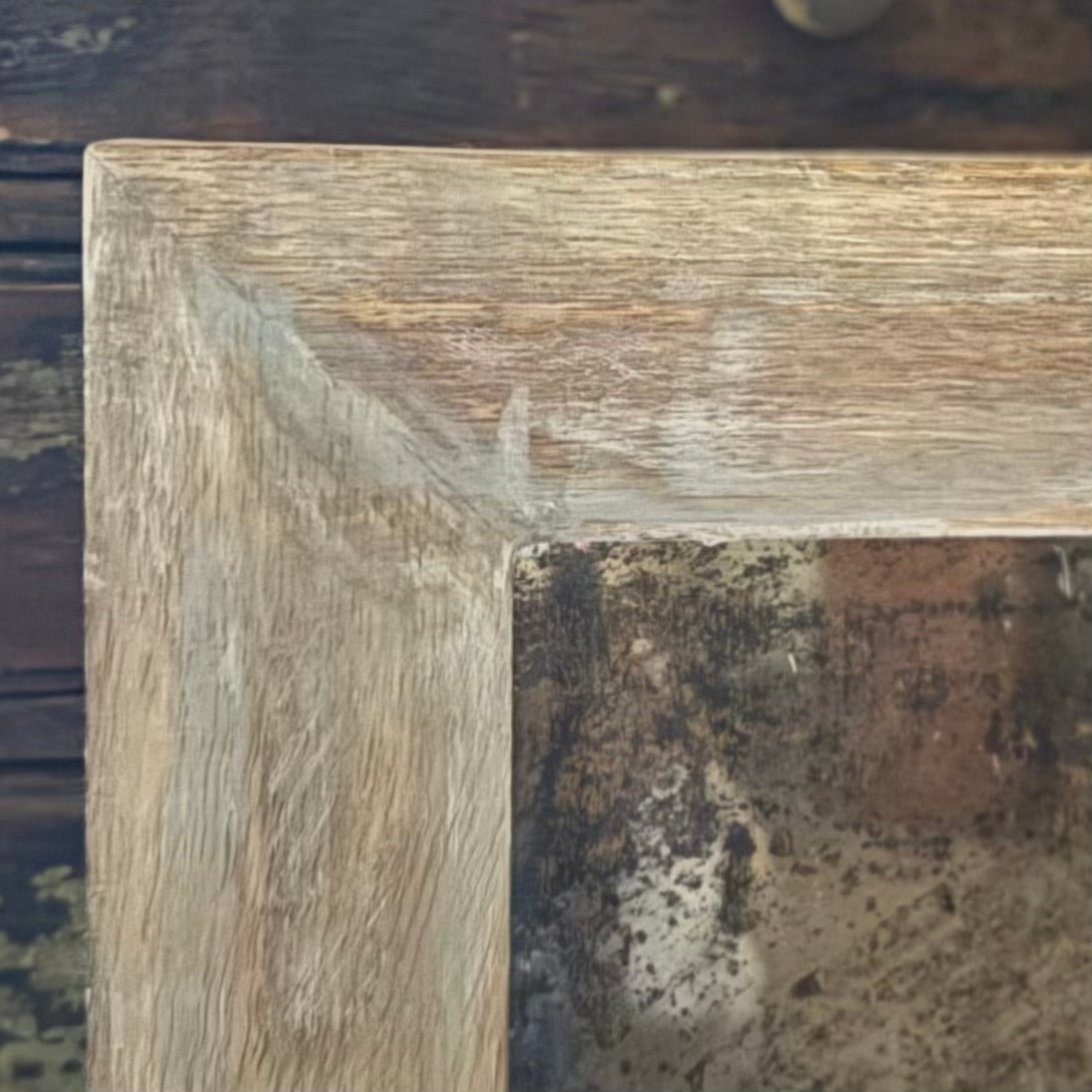 Washed Finish  Natural Mango Wood Mirror