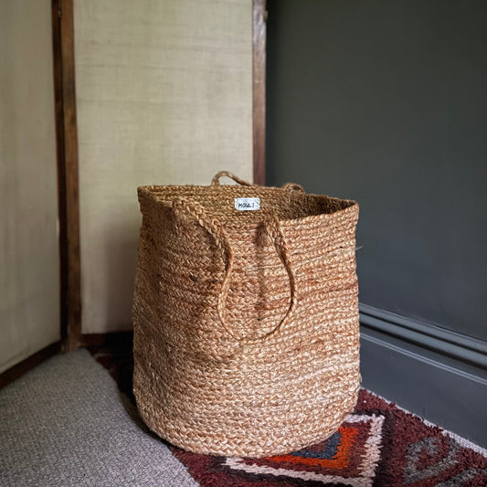 Larger Braided Round Bottom Jute Basket