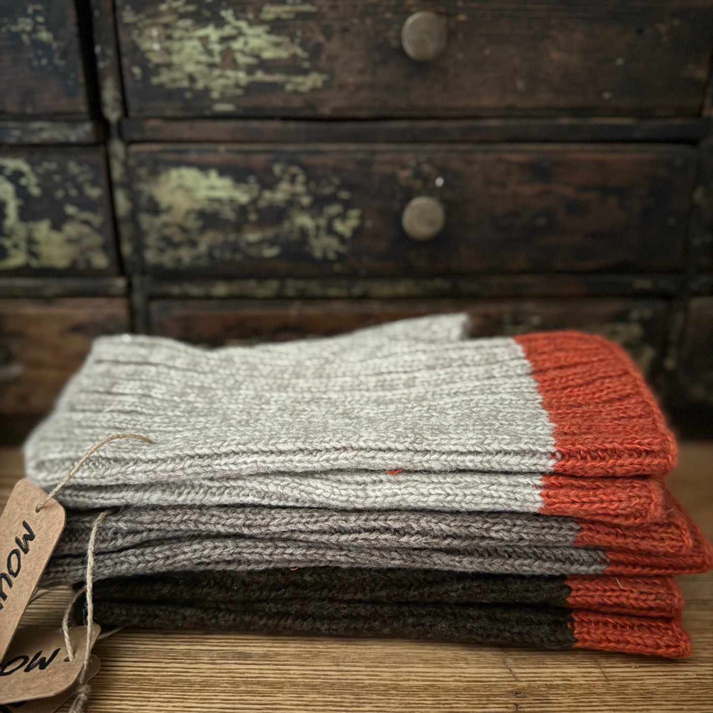 Ribbed Wool Rich Mitts