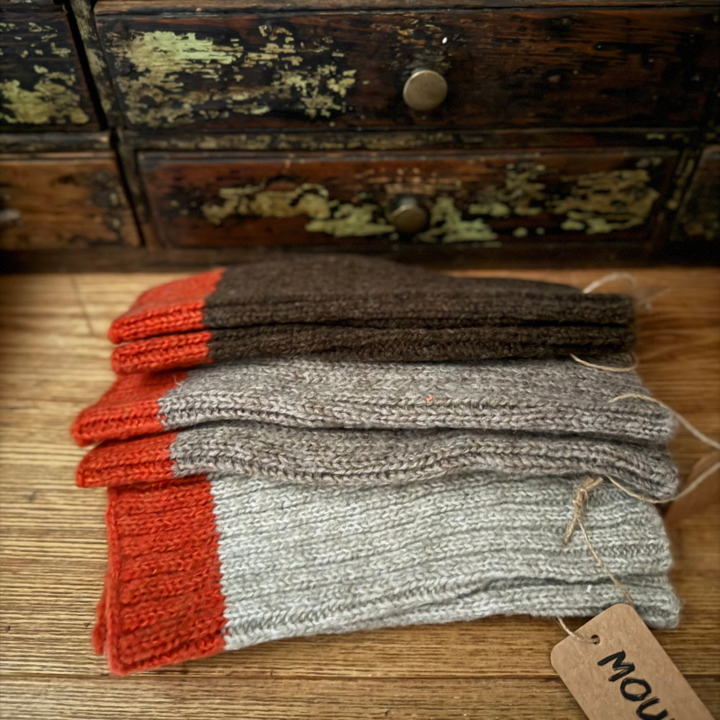 Ribbed Wool Rich Mitts
