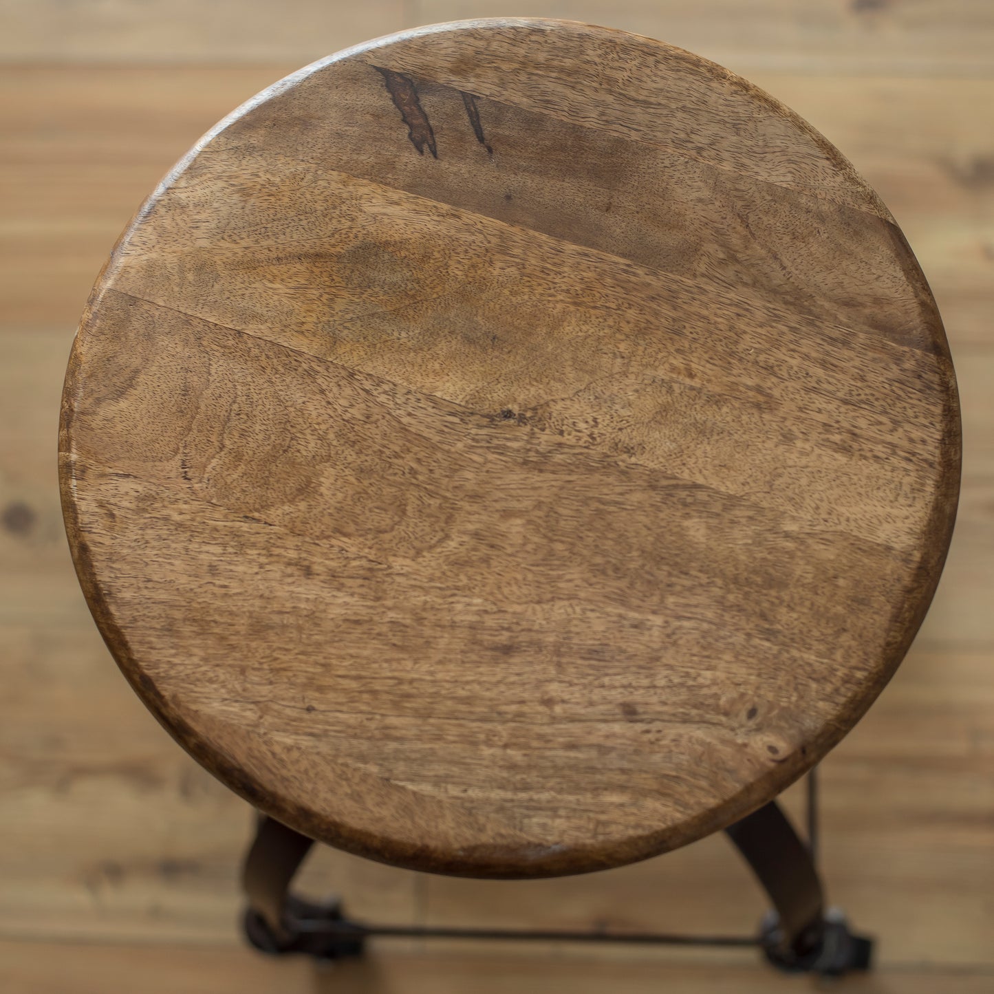 Industrial Metal Stool On Castors