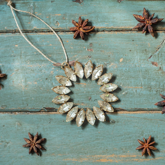 Silver Rhinestone Wreath Decoration